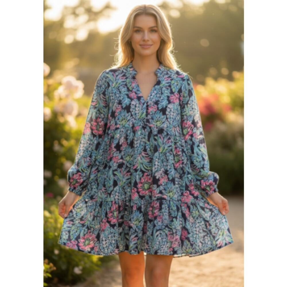 Lilly Pulitzer Winona Stretch Dress Pineapple Paradise Womens Size Small